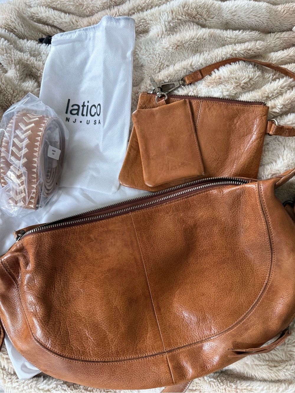 Latico Callie Cognac Tan Leather Hobo Bag - Versatile Everyday Shoulder Bag - Picture 12 of 14